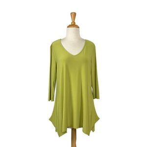 Alisha.d S Apple Green Tunic Top ADT-05A Art To Wear Travel Lagenlook Coastal